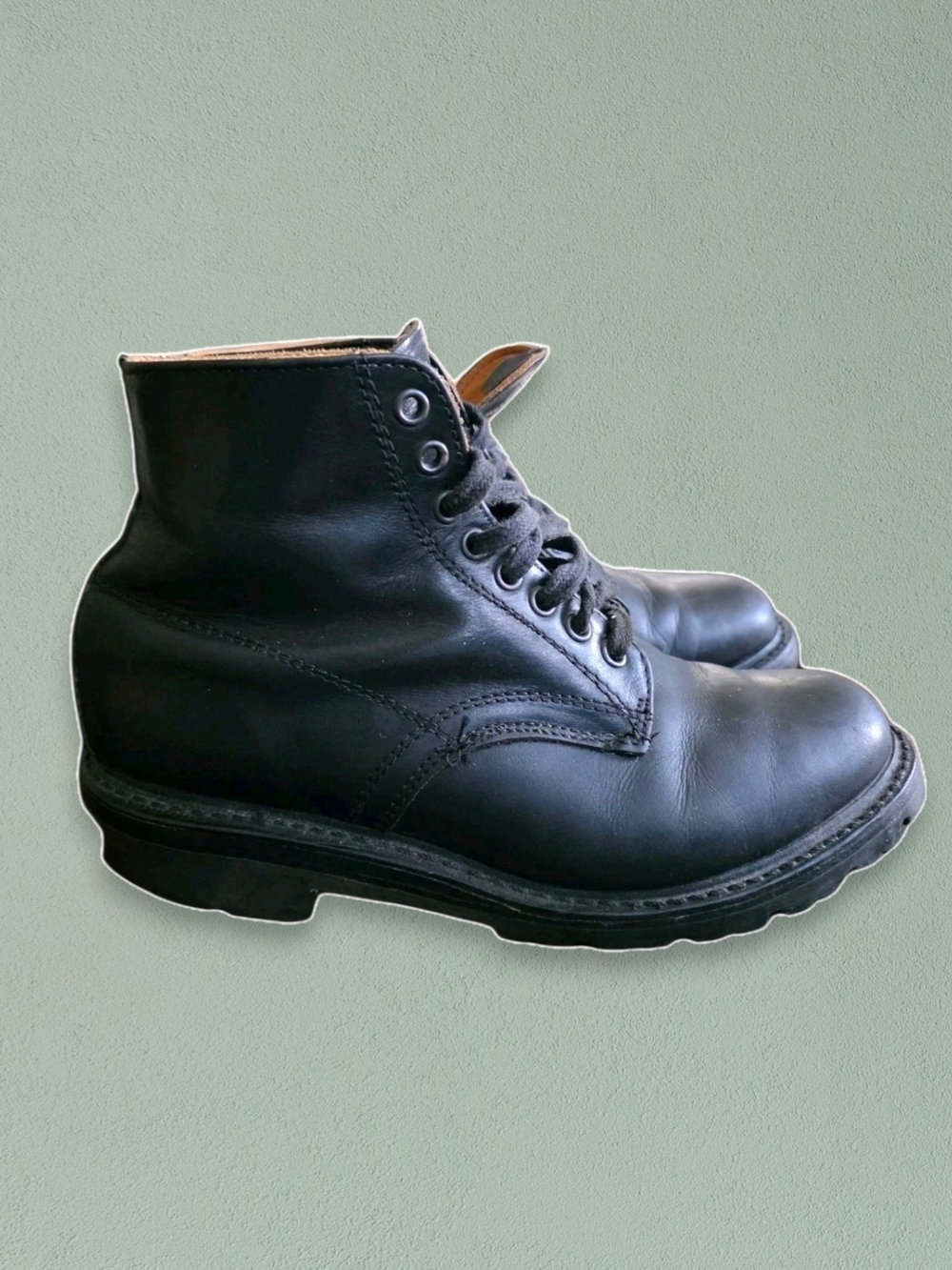 Prospectors Classic Black Leather Combat Ankle Boots Ladies Sz 8.5- Grunge Goth